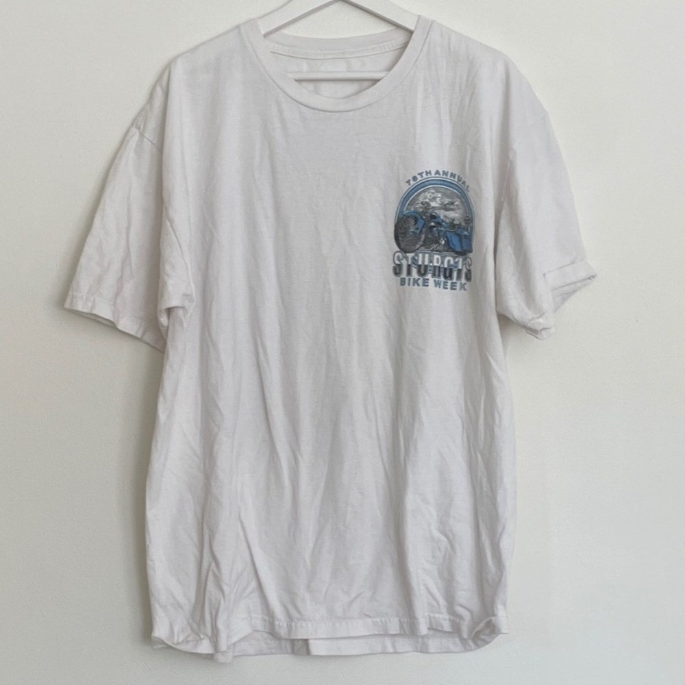 Sturgis Bike Week 2018 78th Annual Graphic T-Shirt White Blue Motorcycle Mens XL